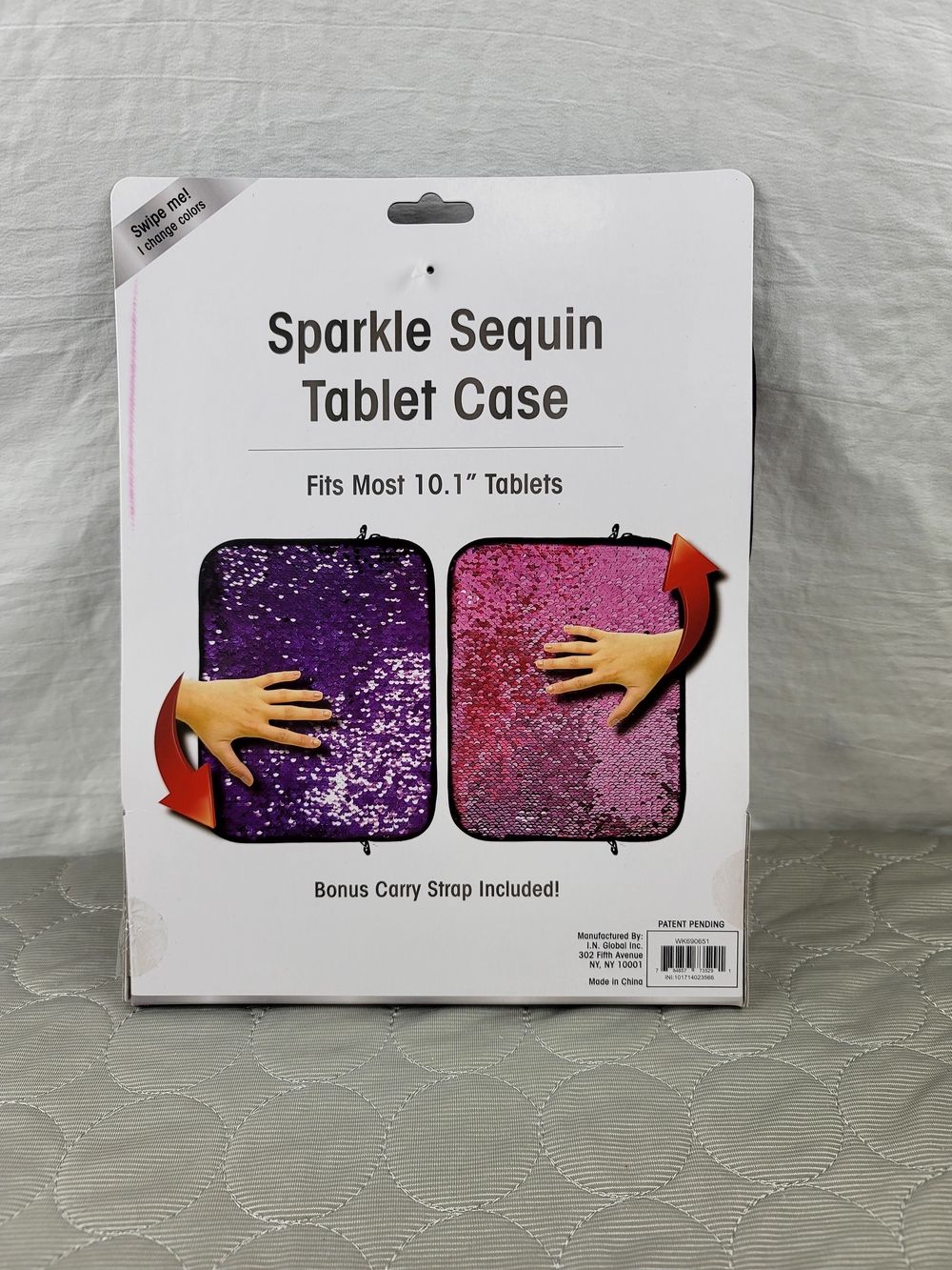 Sparkle Sequin Tablet Case 10.1 Sleeve Reversible Purple Pink New With Tags NWT